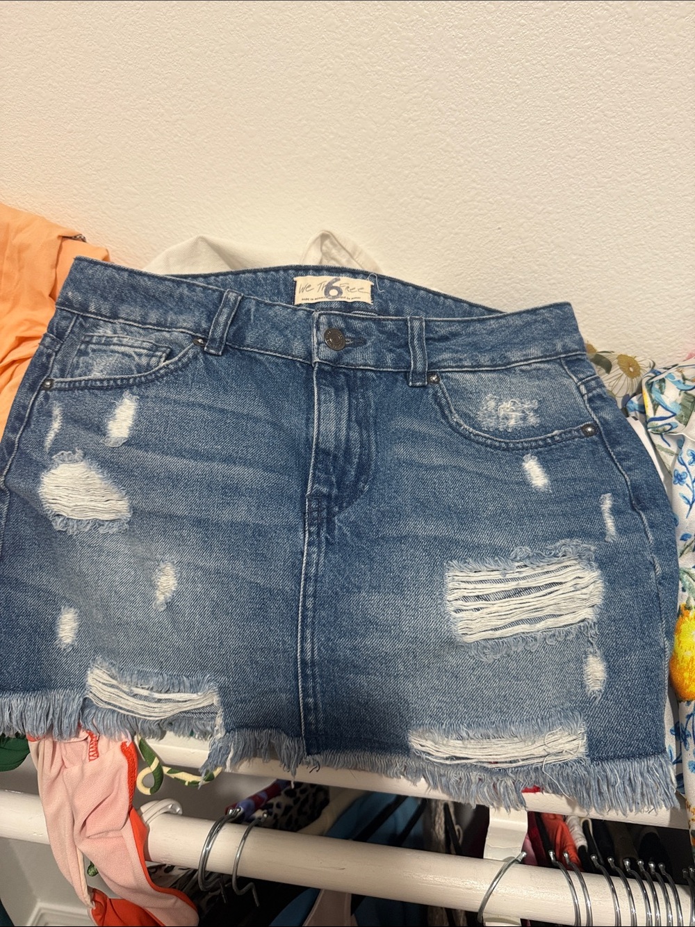free people denim skirt